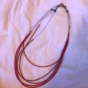 Beaded red stone neacklace